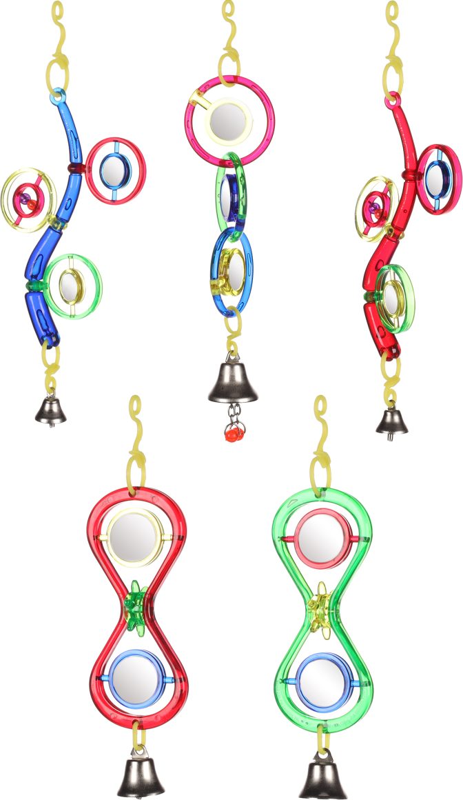 Parakeet Toy Mirror Cage Hanger