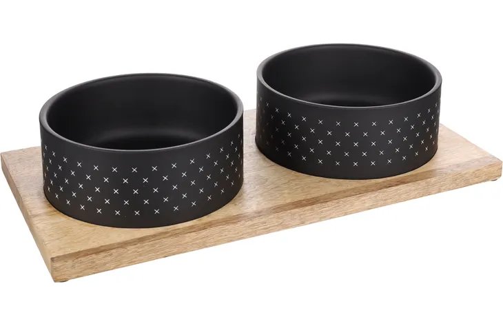 Duo Dinner Bowls Nervo Rectangle Black